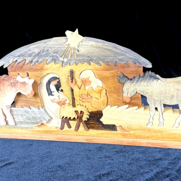 Alaska Made Wooden Puzzle Nativity Jesus Mary Joseph Manger Christmas Bethlehem - Picture 3 of 14